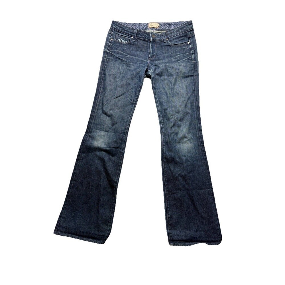 Paige Laurel Canyon Low Rise Bootcut Jeans Womens 29 Denim Festival Y2K Boho